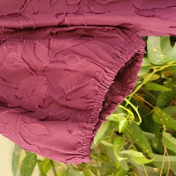 Plum Faux Wrap Ruffle Ann Taylor Blouse Womens Size Large - Picture 7 of 10